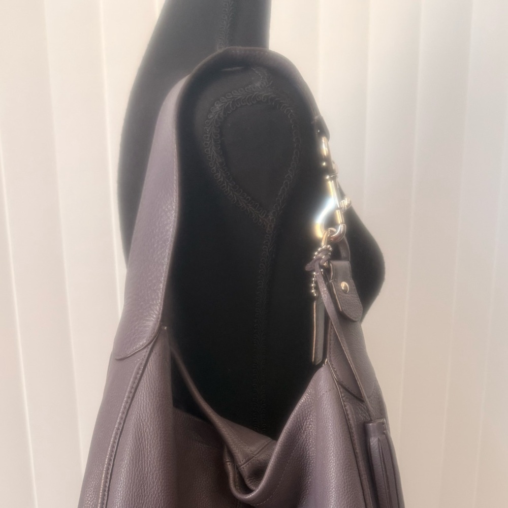Coach Dark Gray Leather Hobo Bag - Picture 7 of 7